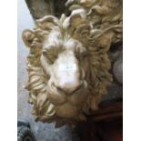 A PAINTED LION BUST