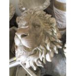 A PAINTED LION BUST