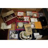 A LARGE BOX OF COSTUME JEWELLERY