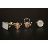 TWO 9CT GOLD CHARMS TOGETHER WITH TWO OTHERS