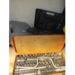 DRAPER SOCKET SET TOGETHER WITH A CASE OF DRILL BITS AND A CASED KIT (3)