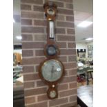 A 19 CENTURY MAHOGANY BAROMETER BY ' LONGONI - READING ' H 97 CM