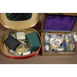 TWO BOXES OF ASSORTED COSTUME JEWELLERY