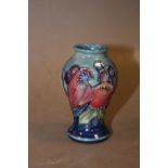 A MOORCROFT MINIATURE FINCH PATTERN VASE