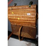 A WICKER HAMPER BASKET PLUS ANOTHER (2)