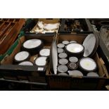 TWO TRAYS OF HORNSEA 'CONTRAST' TEA AND DINNERWARE