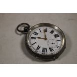 AN ANTIQUE GENTS SILVER POCKET WATCH