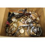 A QUANTITY OF LADIES WRISTWATCHES
