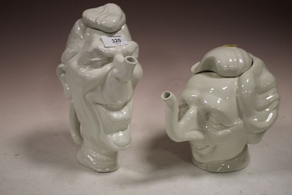 A PAIR OF NOVELTY TEAPOTS, RONALD REAGAN & MARGARET THATCHER (2)