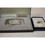 A 9CT GOLD NECKLACE & BRACELET SET TOGETHER WITH A COLLECTION OF YELLOW METAL EARRINGS ETC