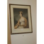 A VINTAGE FRAMED AND GLAZED PORTRAIT OF A LADY