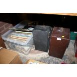 A QUANTITY OF LP RECORDS AND 7" SINGLES TO INCLUDE THE EAGLES, MEN AT WORK ETC.