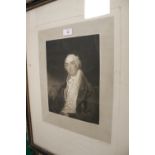 A VINTAGE FRAMED AND GLAZED ENGRAVING OF A GENTLEMAN