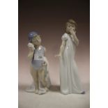 TWO NAO FIGURES YOUNG GIRL WITH CLAM SHELL AND NIGHT TIME GIRL