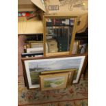 A LARGE QUANTITY OF PICTURES & PRINTS TO INC WATERCOLOURS