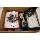 A QUANTITY OF BOXED COSTUME JEWELLERY