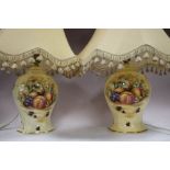 A PAIR OF LARGE AYNSLEY ORCHARD GOLD TABLE LAMPS