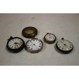 THREE HALLMARKED SILVER POCKET WATCHES PLUS A FOB WATCH (4)