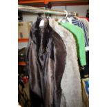 A VINTAGE FRENCH FAUX FUR JACKET TOGETHER WITH A SHEEPSKIN JACKET - THE LATTER A/F