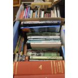 A BOX OF SHROPSHIRE INTEREST BOOKS AND PAMPHLETS TOGETHER WITH ANOTHER BOX OF BRITISH TOPOGRAPHICAL