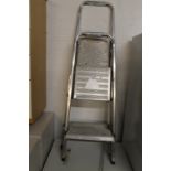 TWO SETS OF SMALL ALUMINIUM STEP LADDERS