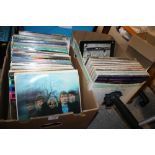 TWO BOXES OF LP RECORDS TO INCLUDE ROLLING STONES, GENESIS, PINK FLOYD ETC