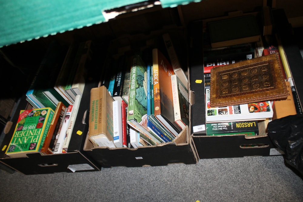 THREE TRAYS OF ASSORTED BOOKS TO INCLUDE TRAVEL INTEREST