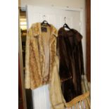 THREE LADIES VINTAGE FUR COATS TO INCLUDE FAUX FUR EXAMPLES