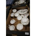 A TRAY OF ROYAL WORCESTER 'WATTEAU' CHINA