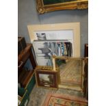 A SELECTION OF PRINTS, MIRROR ETC.