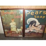 TWO FRAMED PRINTS - PEARS SOAP & SUNLIGHT SOAP