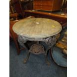 A CAST IRON PUB TABLE