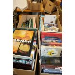 FOUR BOXES OF BOOKS, TO INCLUDE MYTHS, LEGENDS, ART, ANTIQUES, TRAVEL ETC