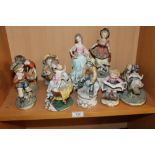 A SELECTION OF CAPO DI MONTE STYLE FIGURES