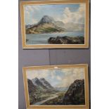 A PAIR OF OIL ON BOARDS, DEPICTING MOUNTAINOUS SCENES