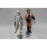 FOUR LARGE STAR WARS FIGURES, TO INCLUDE R2D2