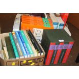 A BOX OF MISCELLANEOUS REFERENCE BOOKS to include Stanley Gibbons Catalogue Stamps of the World