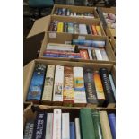 FIVE BOXES OF NOVELS, TO INCLUDE CRIME