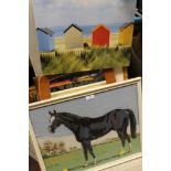 A QUANTITY OF ASSORTED PICTURES AND PRINTS, TO INCLUDE A FRAMED TAPESTRY OF A HORSE