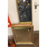 THREE ASSORTED MIRRORS, TO INCLUDE A GILT FRAMED EXAMPLE