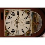 A 19TH CENTURY EIGHT DAY LONGCASE CLOCK BY B. MUSSON - LOUTH, the painted arched dial with subsidia