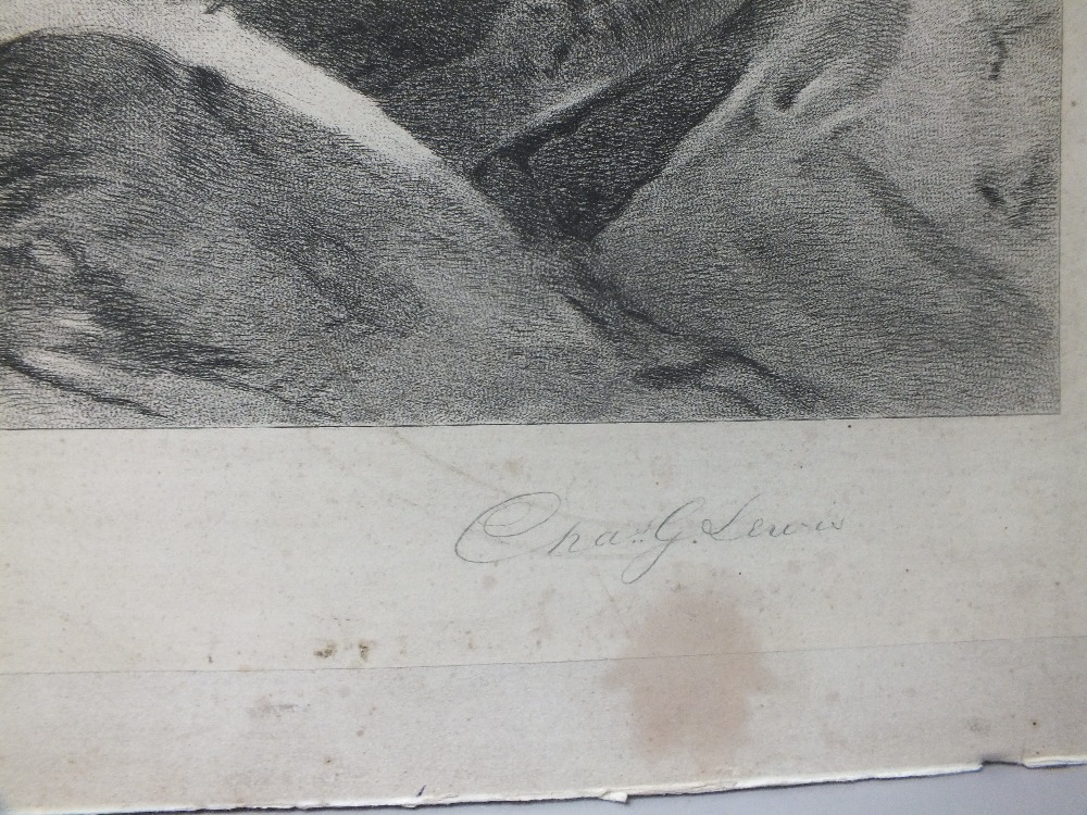 J.S .LANDSEER & CHARLES GEORGE LEWIS (1808 - 1880). Study of ptarmigan in a snowy mountainous land - Image 4 of 9