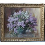 A NIKOLSKY (XX). Floral still life study, signed lower right and dated 1953, oil on canvas, framed,