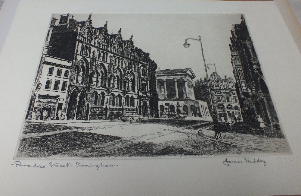 JAMES PRIDDEY (1916 - 1980). 'Chamberlain Place, Birmingham', 'Christchurch Passage, Birmingham' an - Image 6 of 6