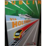 A RAILWAY POSTER 'DUBLIN' VIRGIN TRAINS, framed and glazed, 100 x 60 cm