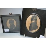 TWO GEORGIAN SILHOUETTE STUDIES OF GENTLEMEN HEIGHTENED WITH GOLD, unsigned, framed and glazed, sma