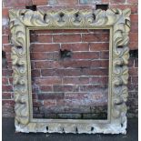 AN ANTIQUE GILTWOOD FLORENTINE PICTURE FRAME, pierced detail to the moulding, rebate 80 x 67 cm