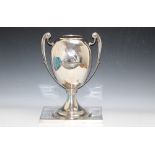 THE WESTWARD CUP - A LARGE HALLMARKED SILVER TROPHY CUP BY WALKER & HALL - SHEFFIELD 1930, having