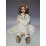 A WITSCH NO 201 GERMAN BISQUE HEADED DOLL, impressed marks to back of head, sleeping eyes, composi