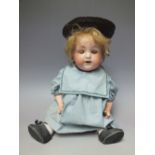 AN ARMAND MARSEILLE 990 BISQUE HEADED DOLL, impressed marks to back of head '990, A 2 M', sleeping